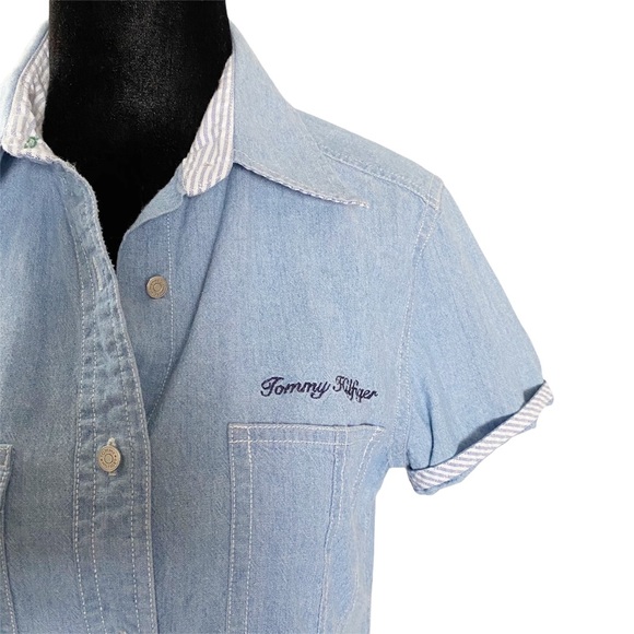 Tommy Hilfiger Chambray Cuffed Short Sleeve - Picture 3 of 3